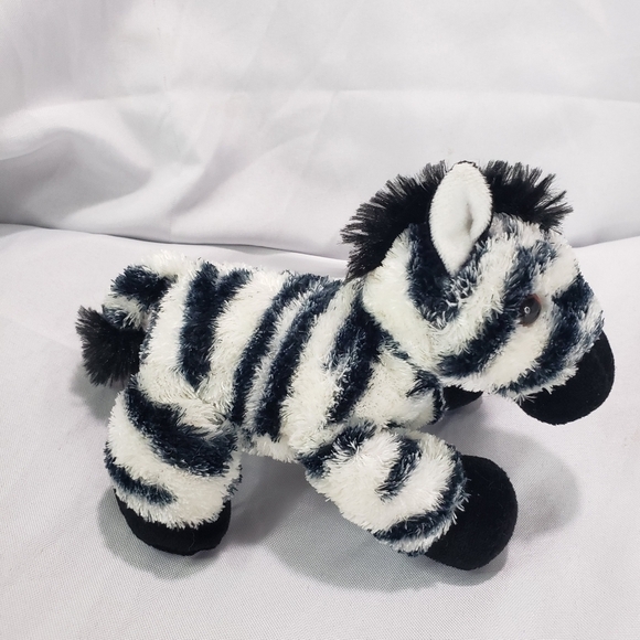 Aurora Zebra Mini Flopsie Plush Stuffed Toy 7 Inch Black White Silky - Picture 2 of 9